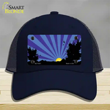 Southwest Purple Sunset Novelty License Plate Hat Mesh / Navy