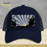 Southwest Gray Sunset Novelty License Plate Hat Mesh / Navy