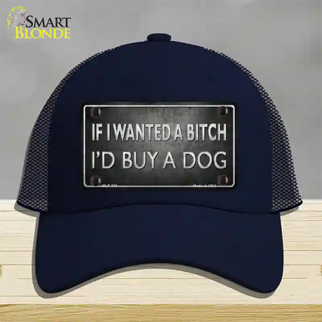 I Would Buy A Dog Novelty License Plate Hat Mesh / Navy