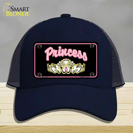 Princess Tiara Novelty License Plate Hat Mesh / Navy