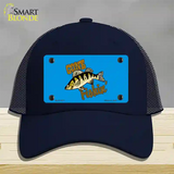 Gone Fishin Novelty License Plate Hat Mesh / Navy