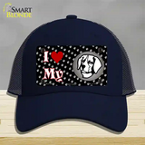 I Love My Brittany Novelty License Plate Hat Mesh / Navy