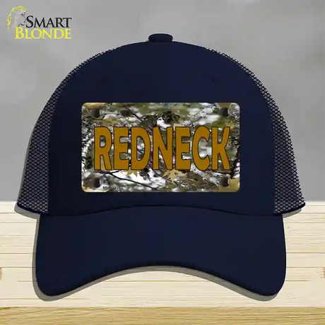 Redneck Camo Novelty License Plate Hat Mesh / Navy