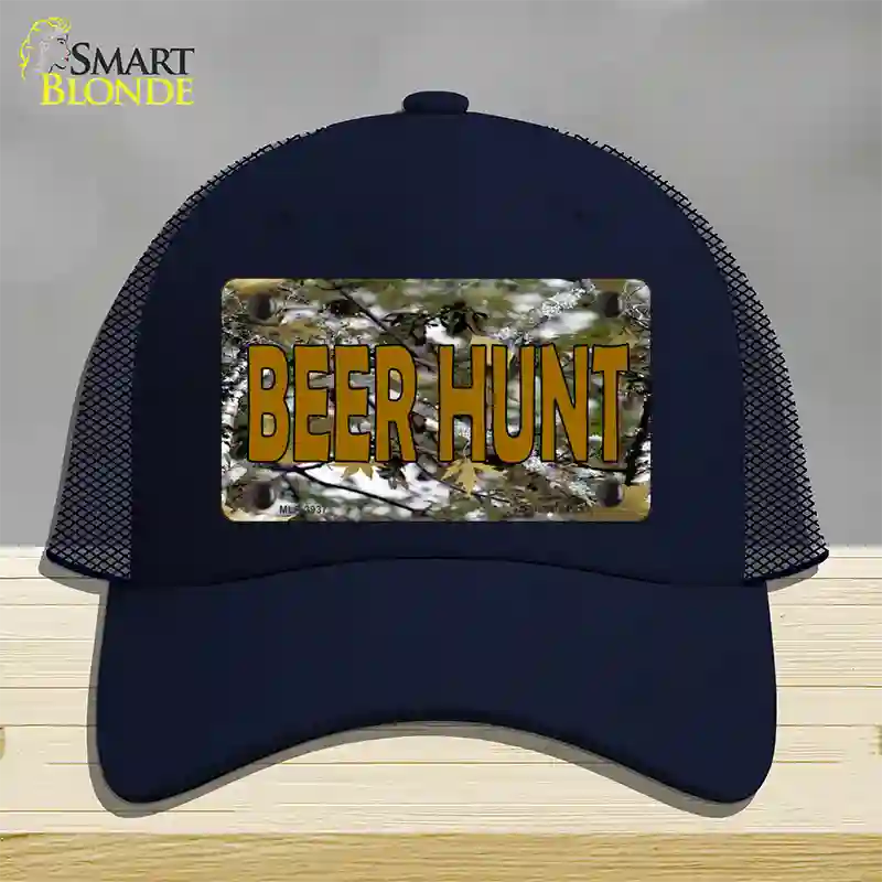 Beer Hunt Novelty License Plate Hat Mesh / Navy