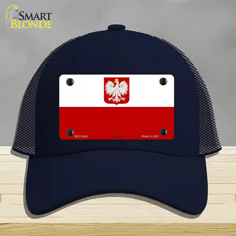 Poland Eagle Flag Novelty License Plate Hat Mesh / Navy