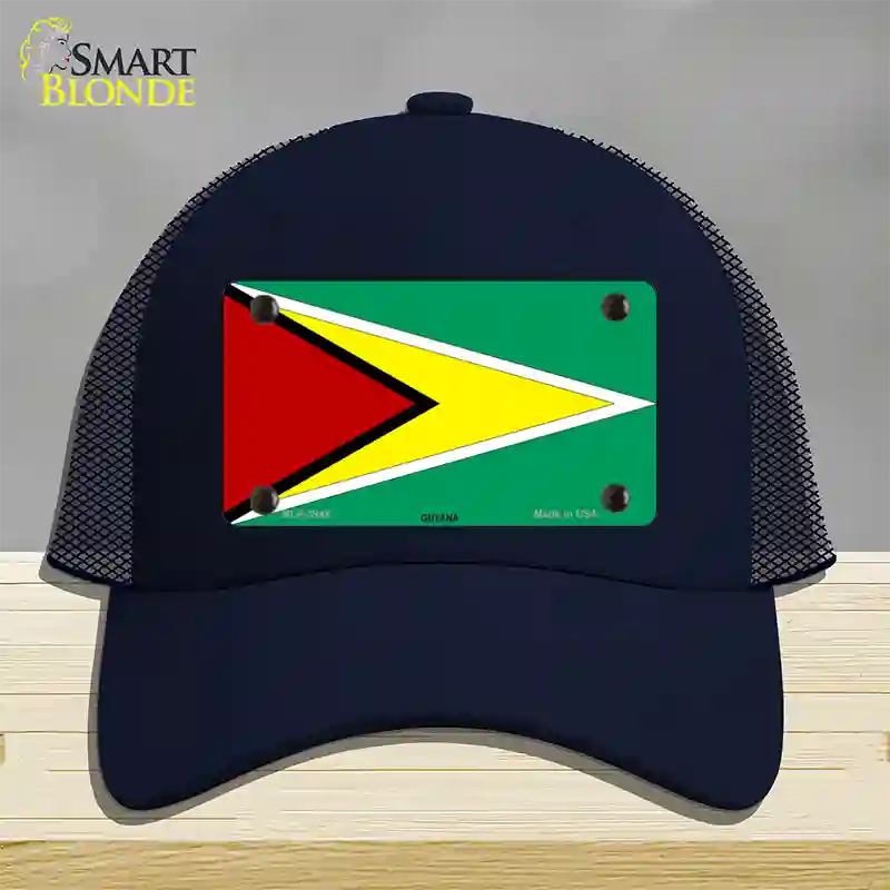 Guyana Flag Novelty License Plate Hat Mesh / Navy