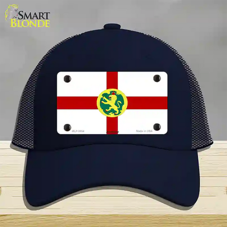 Alderney Flag Novelty License Plate Hat Mesh / Navy