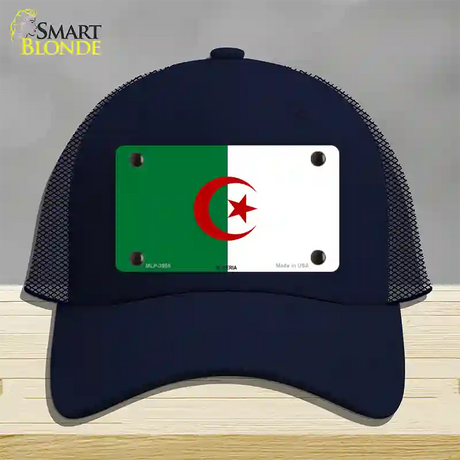 Algeria Flag Novelty License Plate Hat Mesh / Navy