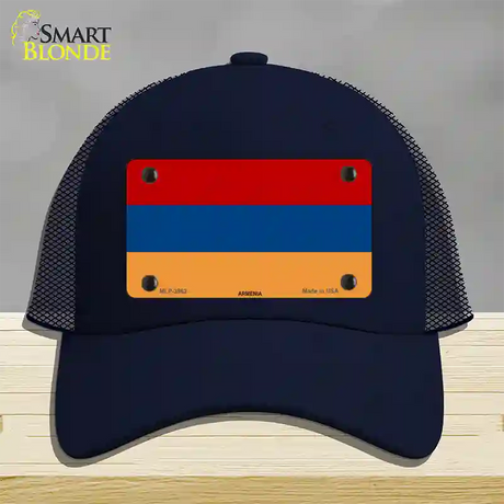 Armenia Flag Novelty License Plate Hat Mesh / Navy