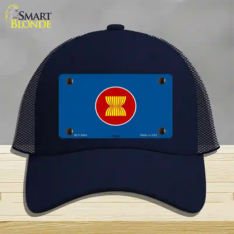 Asean Flag Novelty License Plate Hat Mesh / Navy