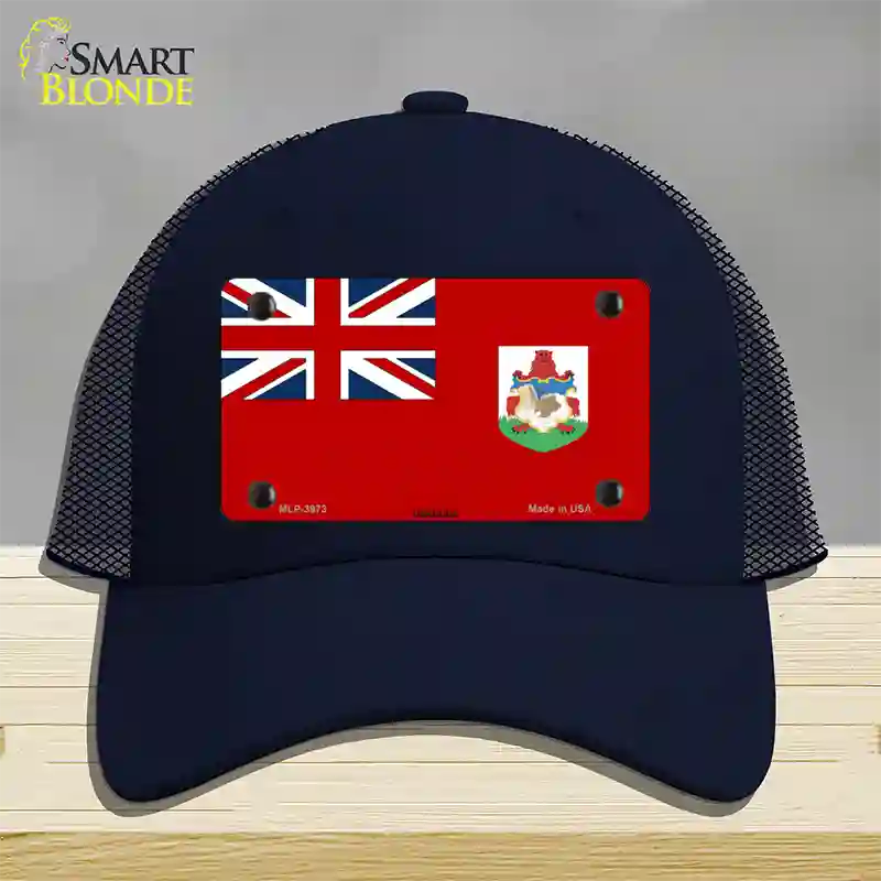 Bermuda Flag Novelty License Plate Hat Mesh / Navy