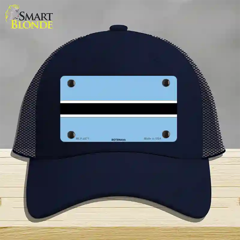 Botswana Flag Novelty License Plate Hat Mesh / Navy