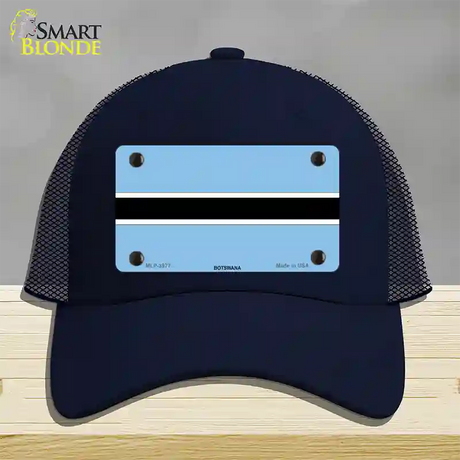 Botswana Flag Novelty License Plate Hat Mesh / Navy