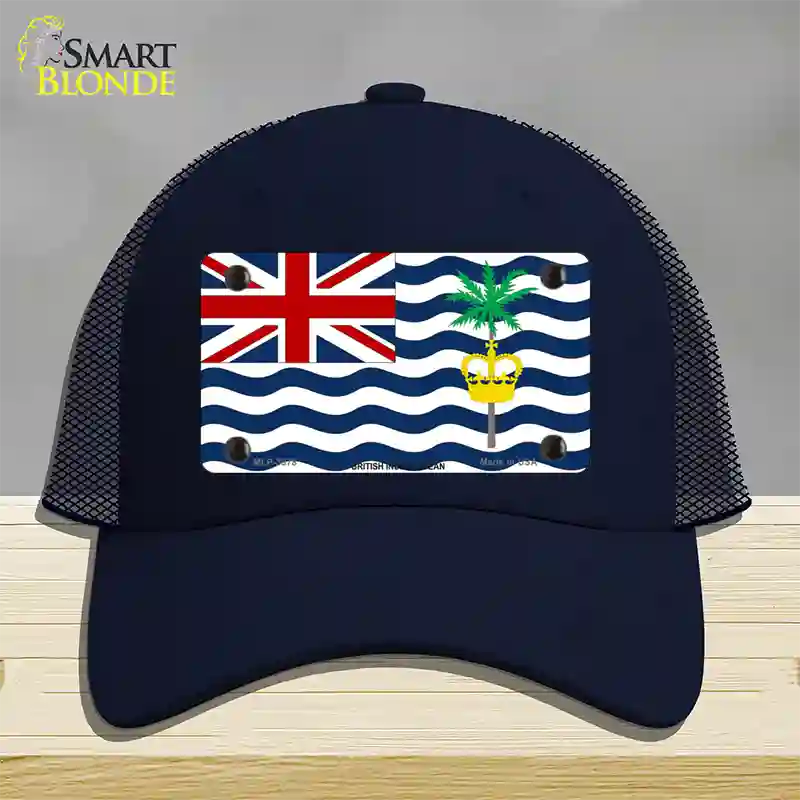 British Indian Ocean Flag Novelty License Plate Hat Mesh / Navy