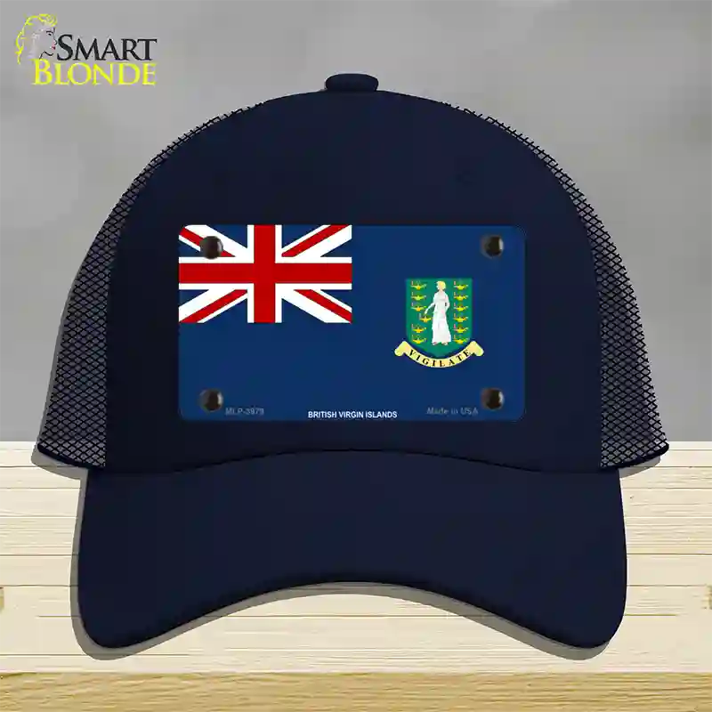 British Virgin Islands Flag Novelty License Plate Hat Mesh / Navy