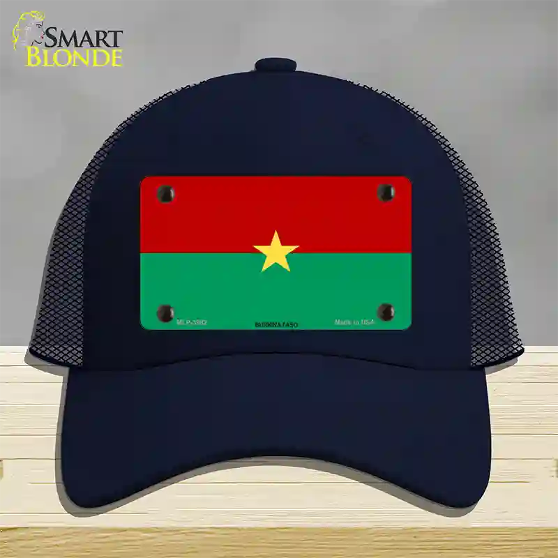 Burkina Faso Flag Novelty License Plate Hat Mesh / Navy