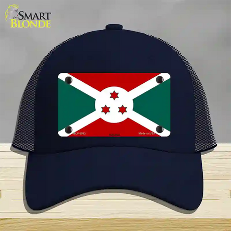 Burundi Flag Novelty License Plate Hat Mesh / Navy