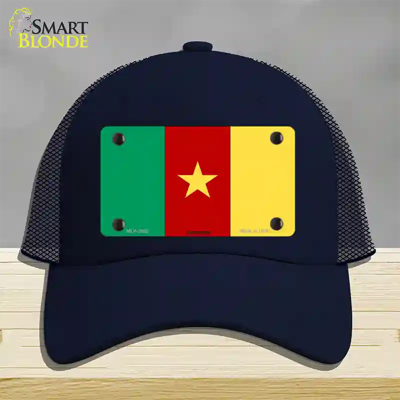 Cameroon Flag Novelty License Plate Hat Mesh / Navy