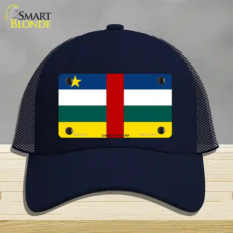 Central African Rep Flag Novelty License Plate Hat Mesh / Navy