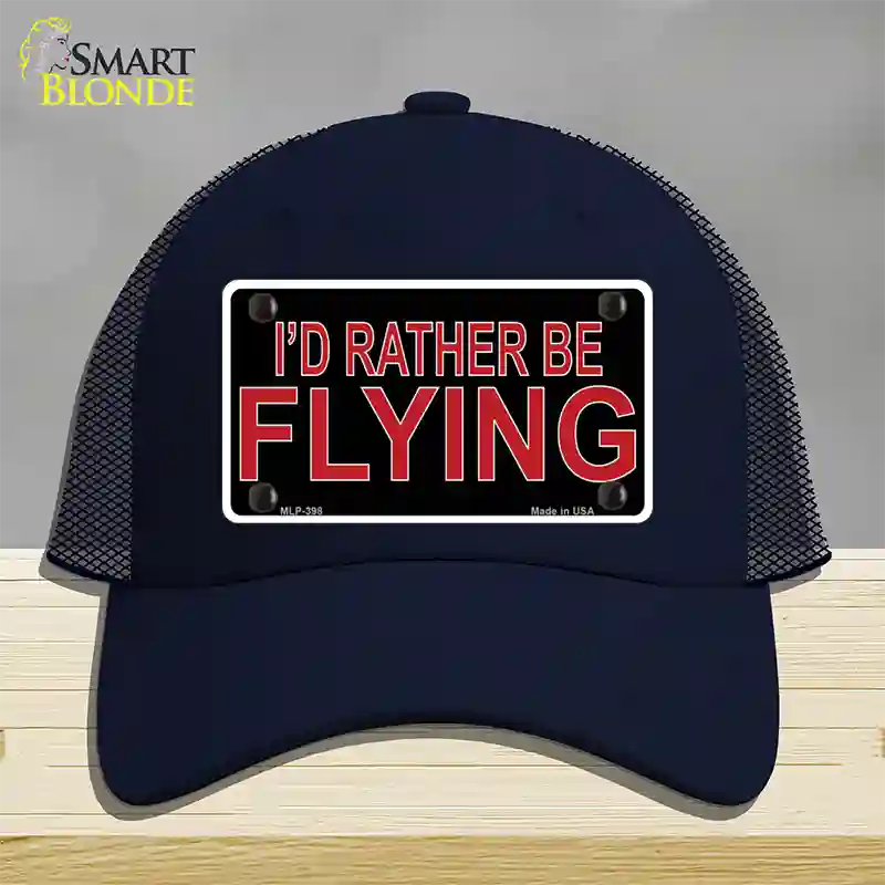 Rather Be Flying Novelty License Plate Hat Mesh / Navy