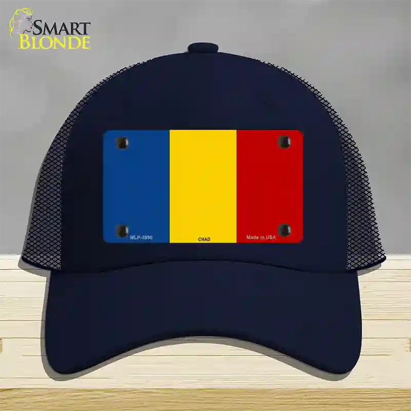 Chad Flag Novelty License Plate Hat Mesh / Navy