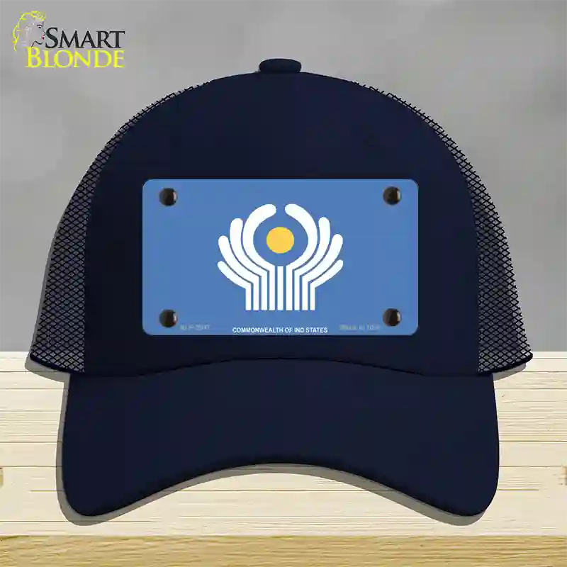 Commonwealth Of Ind States Flag Novelty License Plate Hat Mesh / Navy