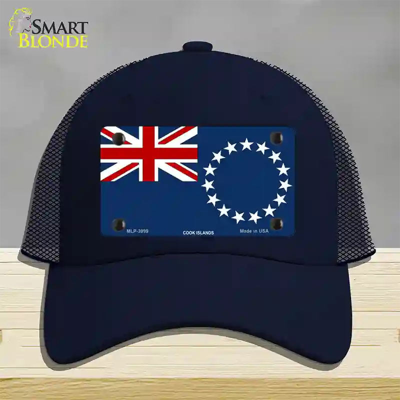 Cook Island Flag Novelty License Plate Hat Mesh / Navy