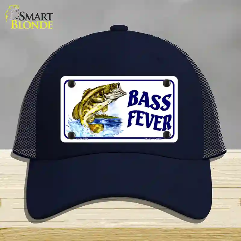 Bass Fever Novelty License Plate Hat Mesh / Navy