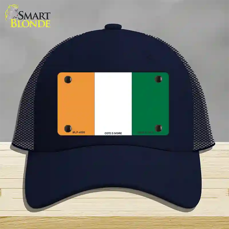 Cote D Ivoire Flag Novelty License Plate Hat Mesh / Navy