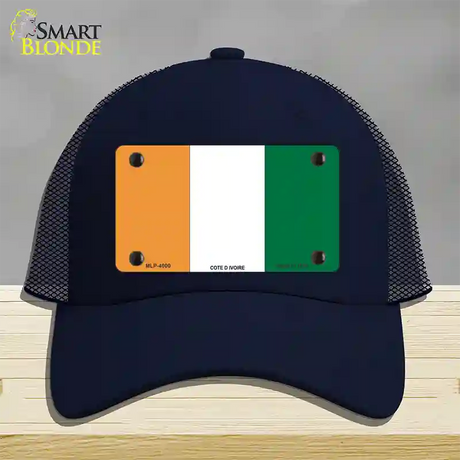 Cote D Ivoire Flag Novelty License Plate Hat Mesh / Navy