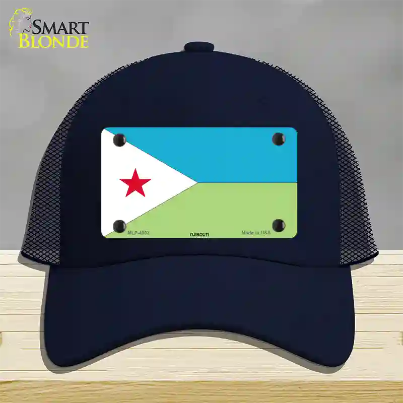 Djibouti Flag Novelty License Plate Hat Mesh / Navy