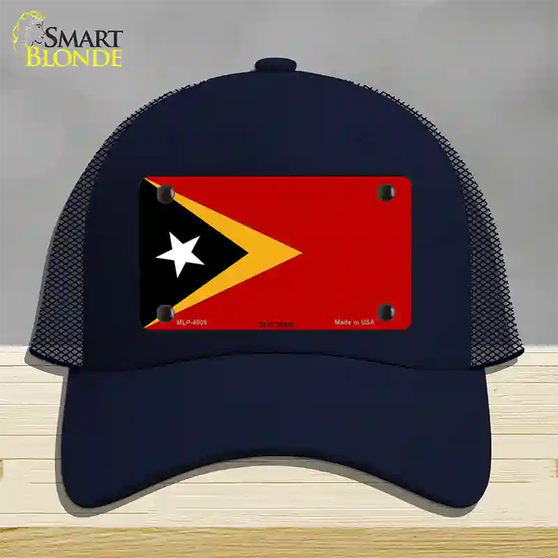 East Timor Flag Novelty License Plate Hat Mesh / Navy