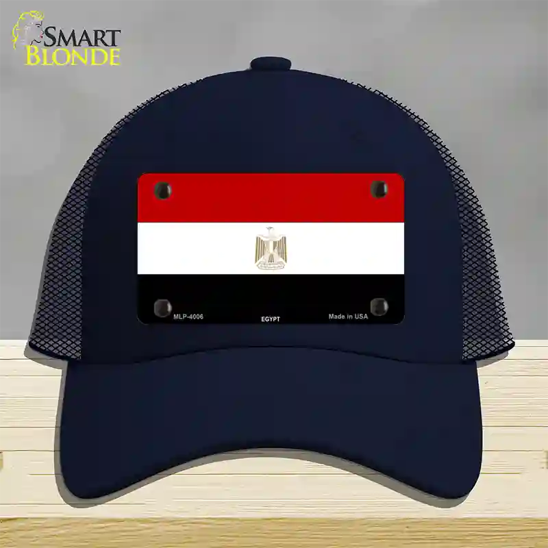 Egypt Flag Novelty License Plate Hat Mesh / Navy