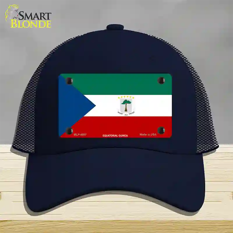 Equatorial Guinea Flag Novelty License Plate Hat Mesh / Navy