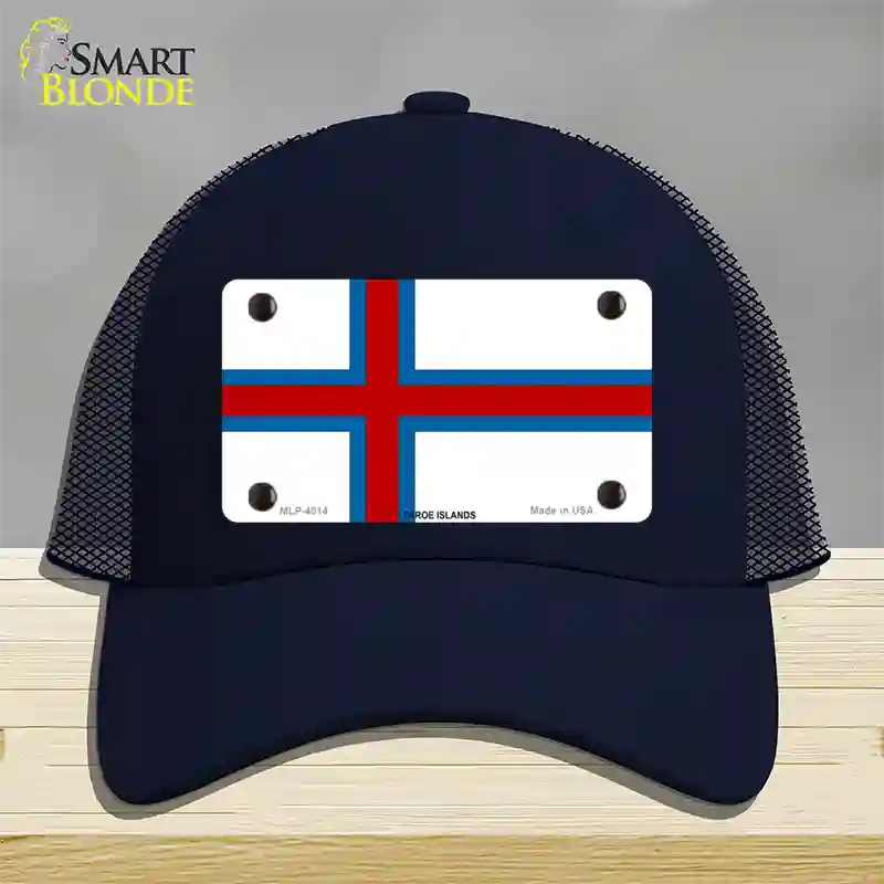 Faroe Islands Flag Novelty License Plate Hat Mesh / Navy