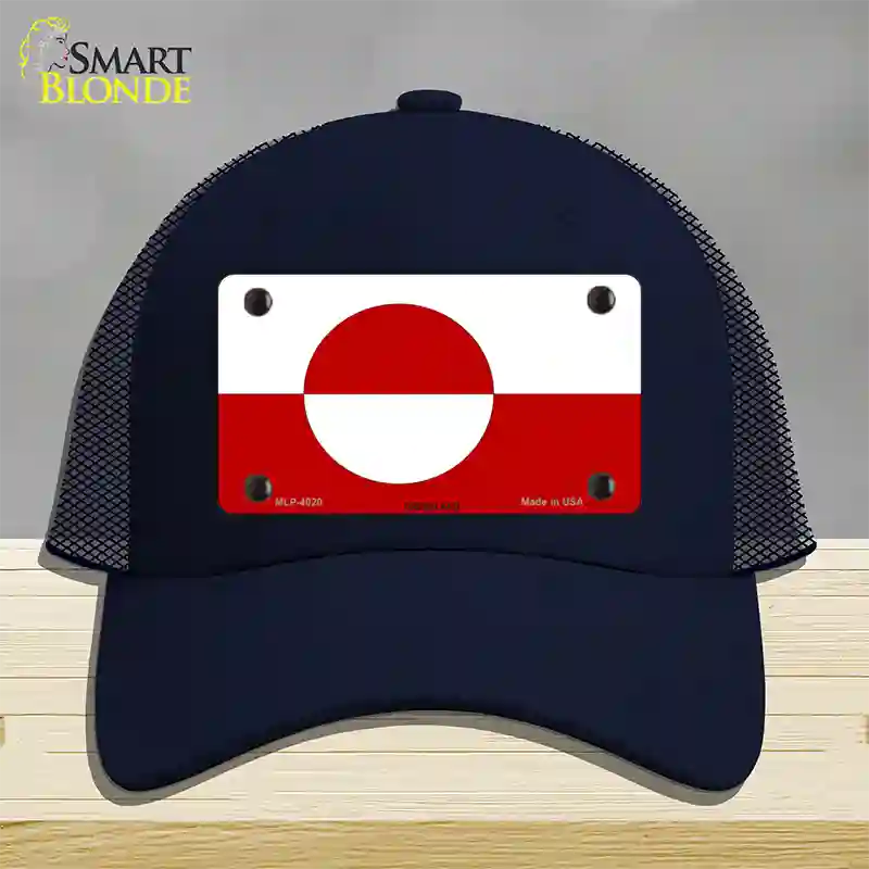 Greenland Flag Novelty License Plate Hat Mesh / Navy