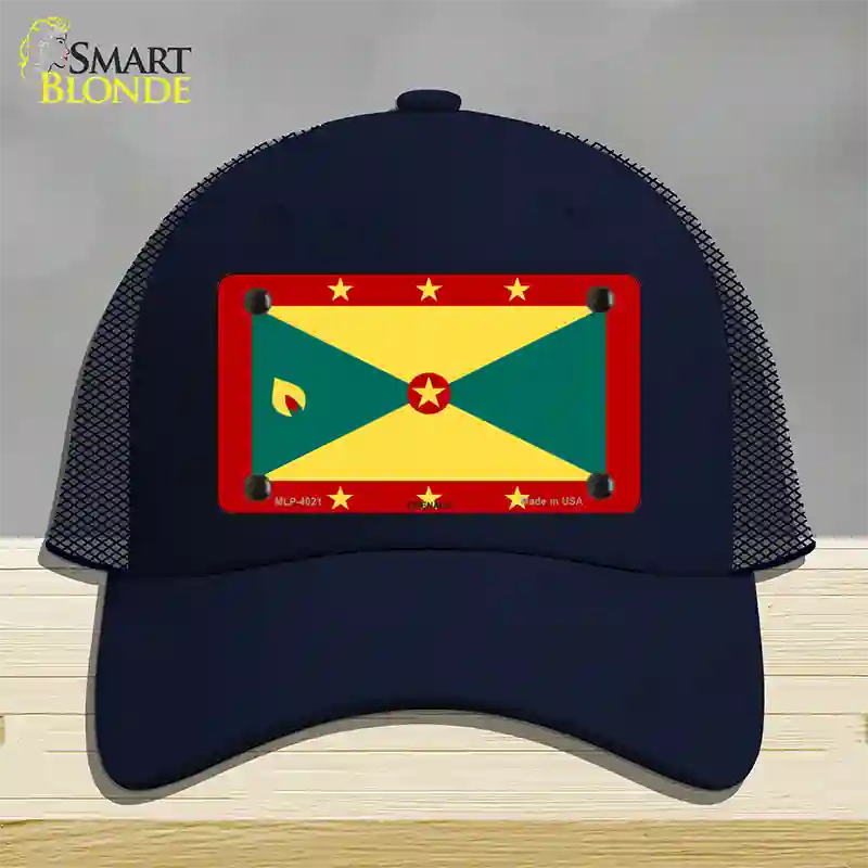 Grenada Flag Novelty License Plate Hat Mesh / Navy