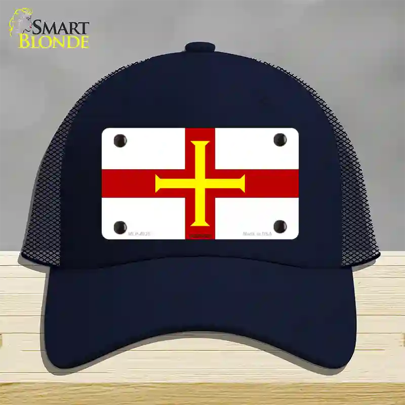 Guernsey Flag Novelty License Plate Hat Mesh / Navy