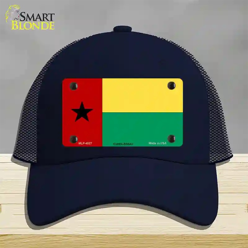 Guinea-Bissau Flag Novelty License Plate Hat Tag Sign Mesh / Navy