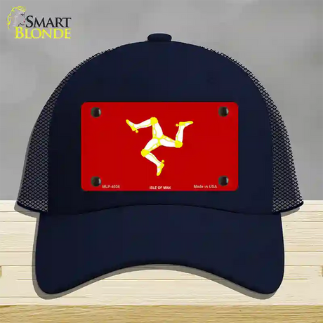 Isle Of Man Flag Novelty License Plate Hat Mesh / Navy