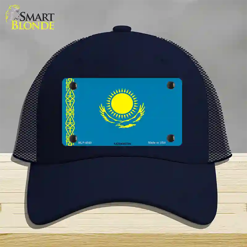 Kazakhstan Flag Novelty License Plate Hat Mesh / Navy