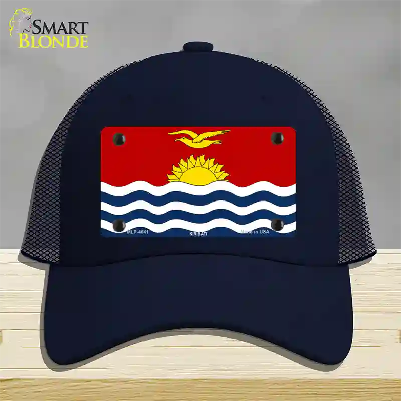 Kiribati Flag Novelty License Plate Hat Mesh / Navy