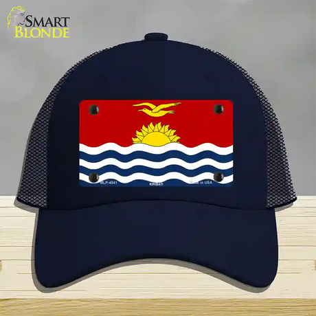 Kiribati Flag Novelty License Plate Hat Mesh / Navy