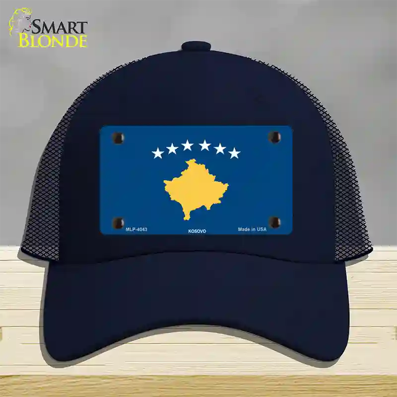 Kosovo Flag Novelty License Plate Hat Mesh / Navy