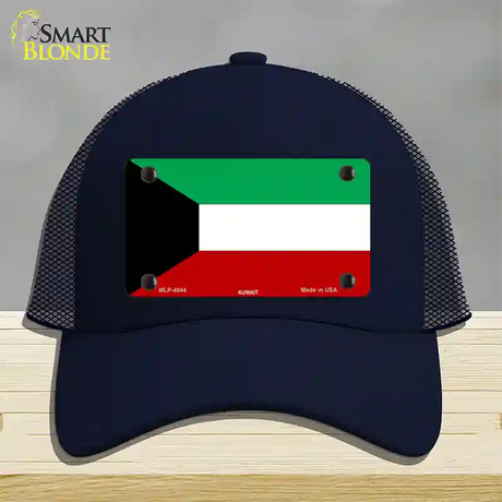 Kuwait Flag Novelty License Plate Hat Mesh / Navy