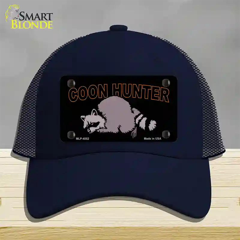 Coon Hunter Novelty License Plate Hat Mesh / Navy