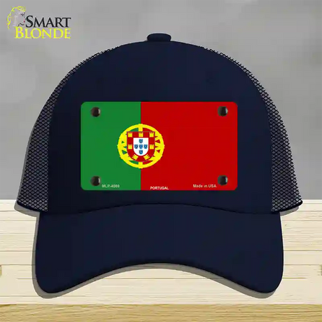 Portugal Flag Novelty License Plate Hat Mesh / Navy