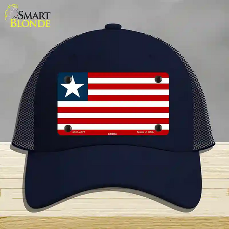 Liberia Flag Novelty License Plate Hat Mesh / Navy