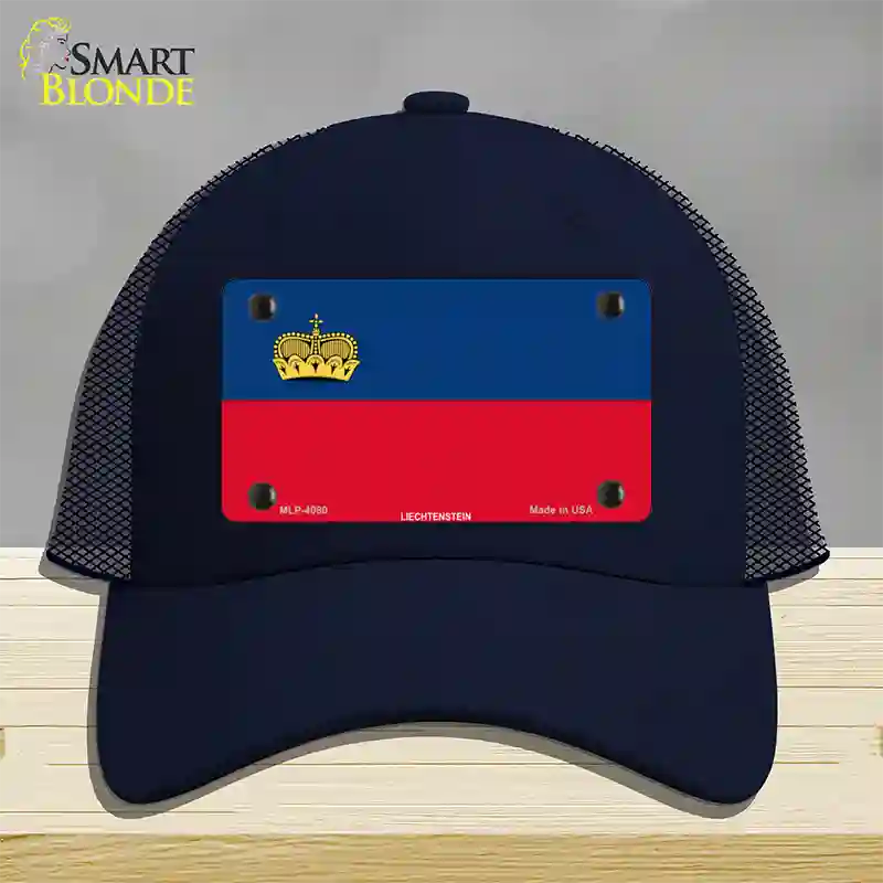 Liechtenstein Flag Novelty License Plate Hat Mesh / Navy