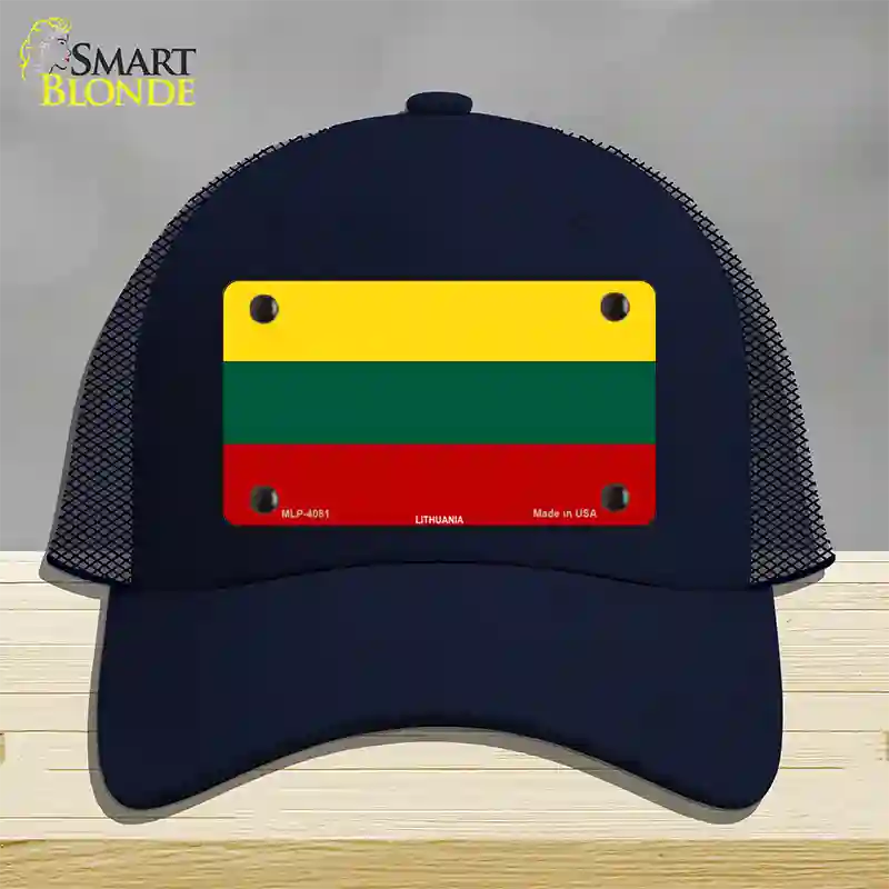 Lithuania Flag Novelty License Plate Hat Mesh / Navy